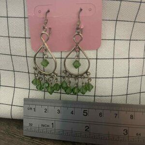 5/$30 Handmade Green Chandelier Dangle Earrings